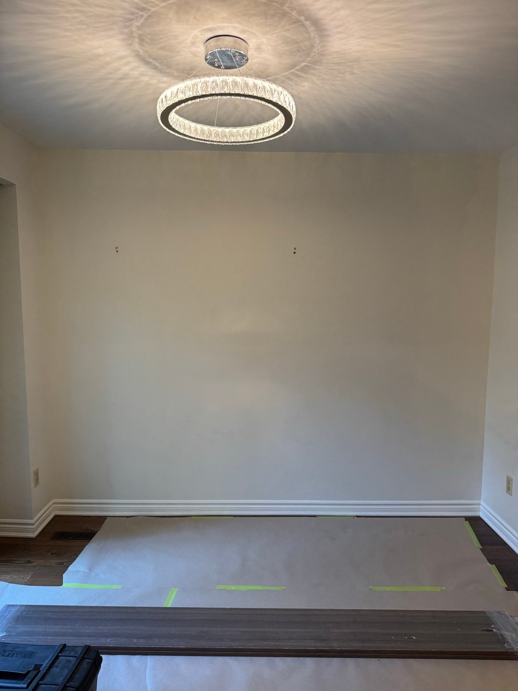 Feature wall before